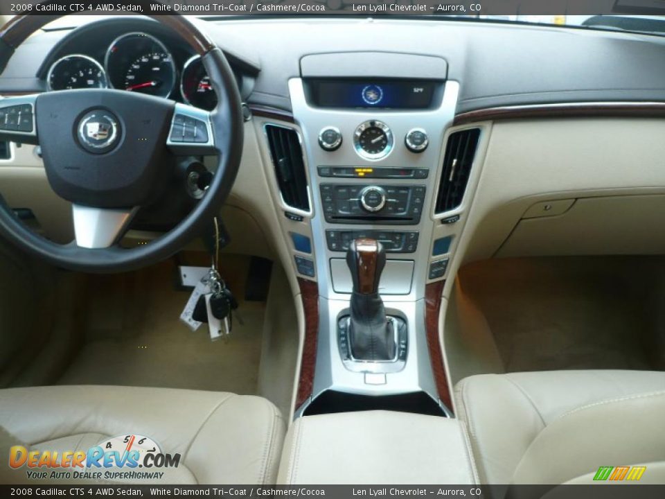 2008 Cadillac CTS 4 AWD Sedan White Diamond Tri-Coat / Cashmere/Cocoa Photo #17