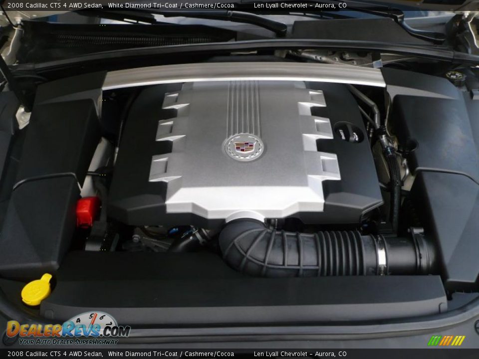 2008 Cadillac CTS 4 AWD Sedan White Diamond Tri-Coat / Cashmere/Cocoa Photo #19