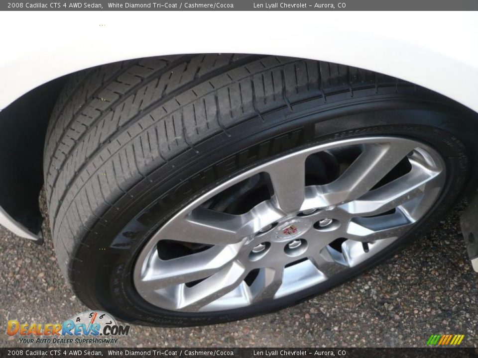 2008 Cadillac CTS 4 AWD Sedan White Diamond Tri-Coat / Cashmere/Cocoa Photo #21