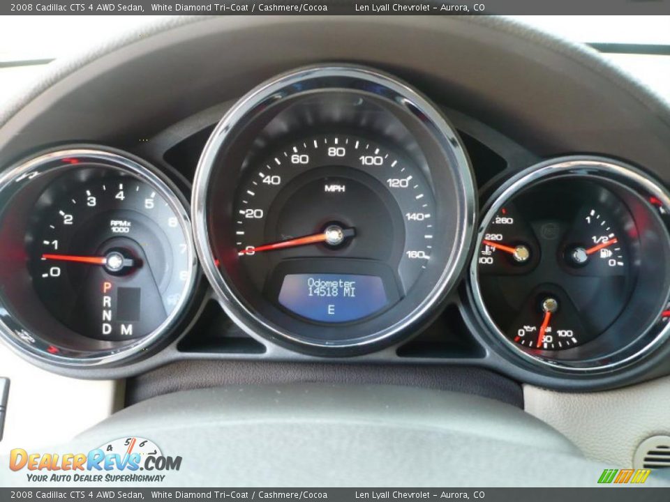 2008 Cadillac CTS 4 AWD Sedan White Diamond Tri-Coat / Cashmere/Cocoa Photo #32