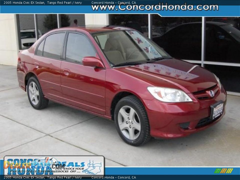 2005 Honda Civic EX Sedan Tango Red Pearl / Ivory Photo #1