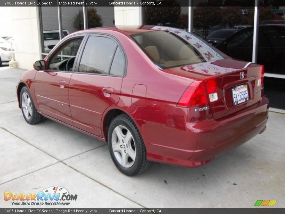 2005 Honda Civic EX Sedan Tango Red Pearl / Ivory Photo #5