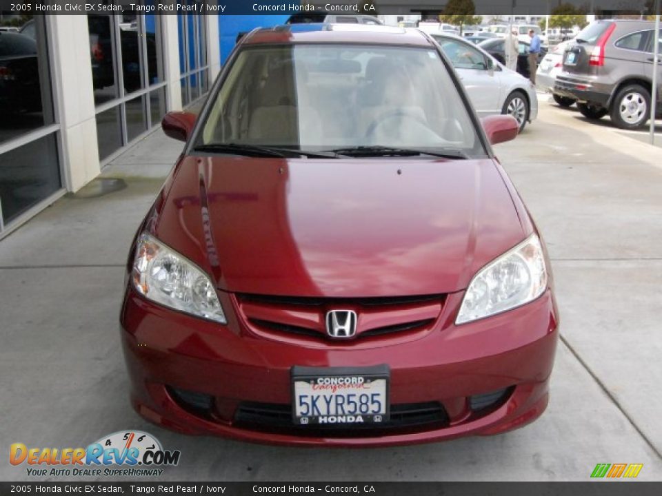 2005 Honda Civic EX Sedan Tango Red Pearl / Ivory Photo #8