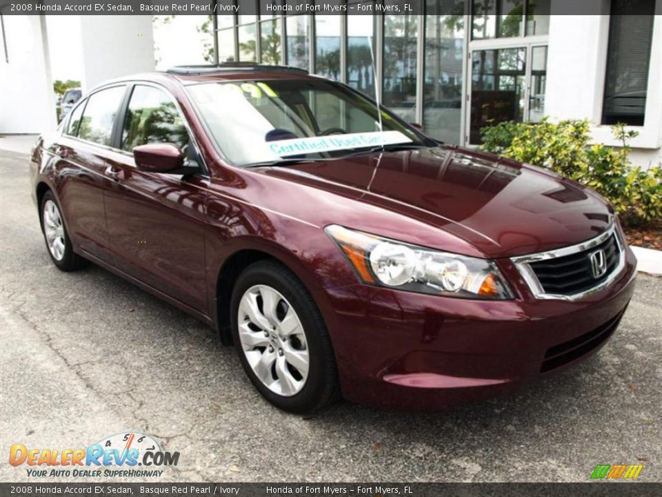 2008 Honda Accord EX Sedan Basque Red Pearl / Ivory Photo #1