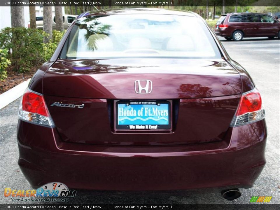 2008 Honda Accord EX Sedan Basque Red Pearl / Ivory Photo #4