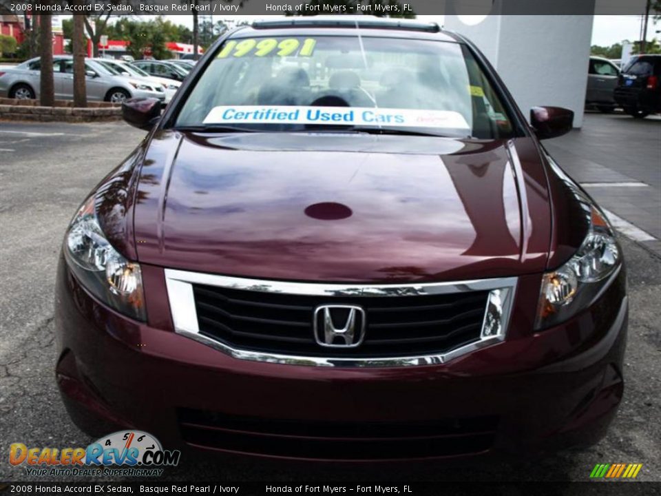 2008 Honda Accord EX Sedan Basque Red Pearl / Ivory Photo #7