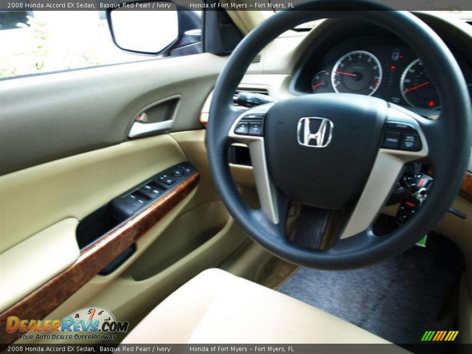 2008 Honda Accord EX Sedan Basque Red Pearl / Ivory Photo #10