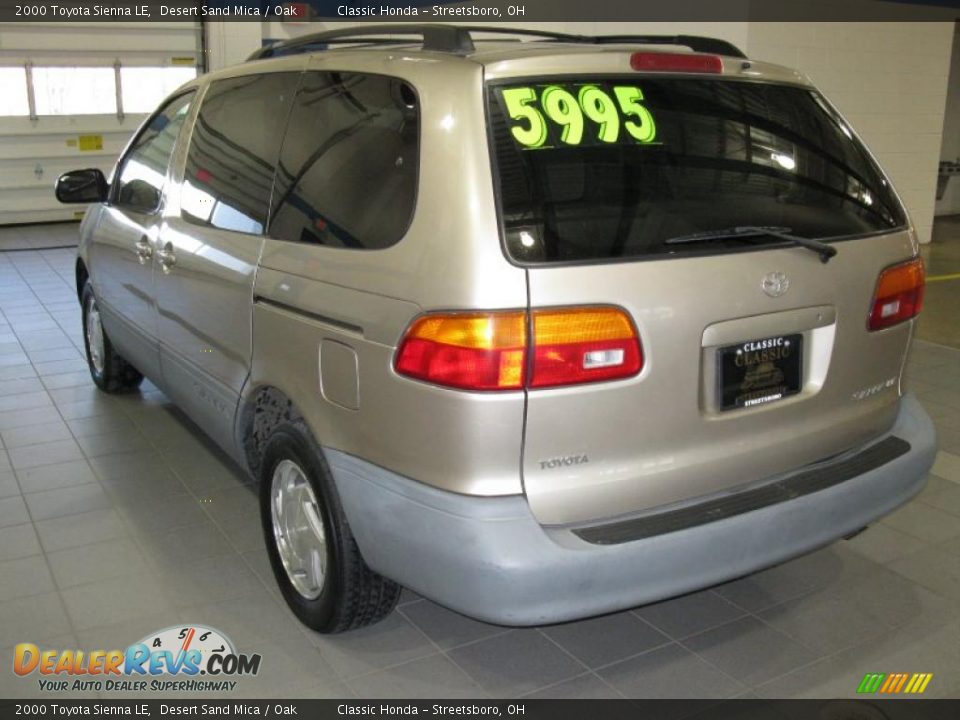 2000 Toyota Sienna LE Desert Sand Mica / Oak Photo #7