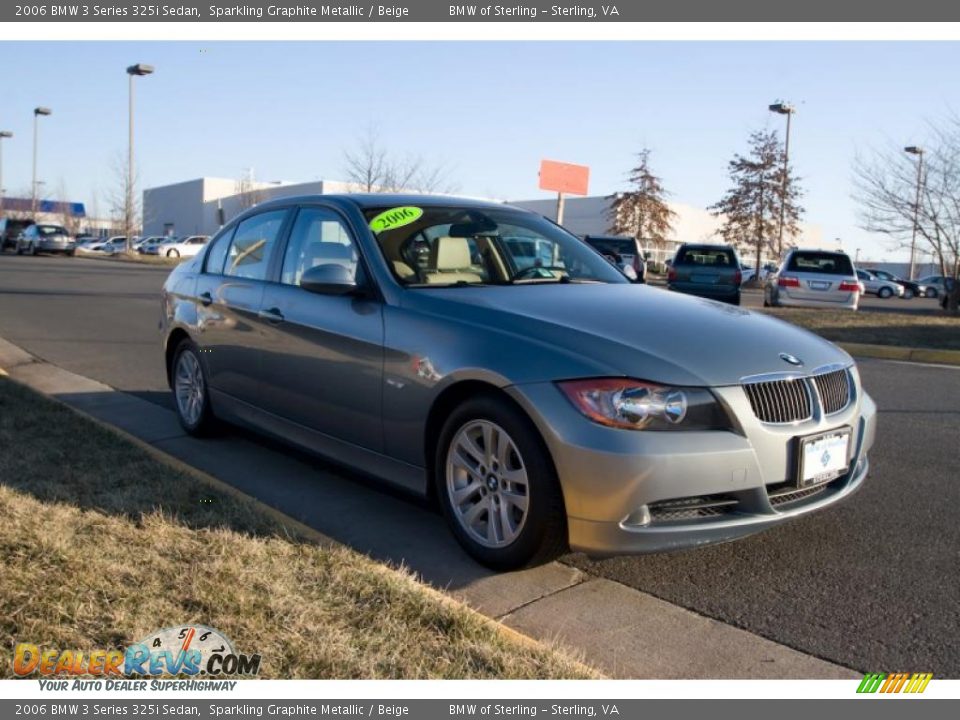 2006 BMW 3 Series 325i Sedan Sparkling Graphite Metallic / Beige Photo #8