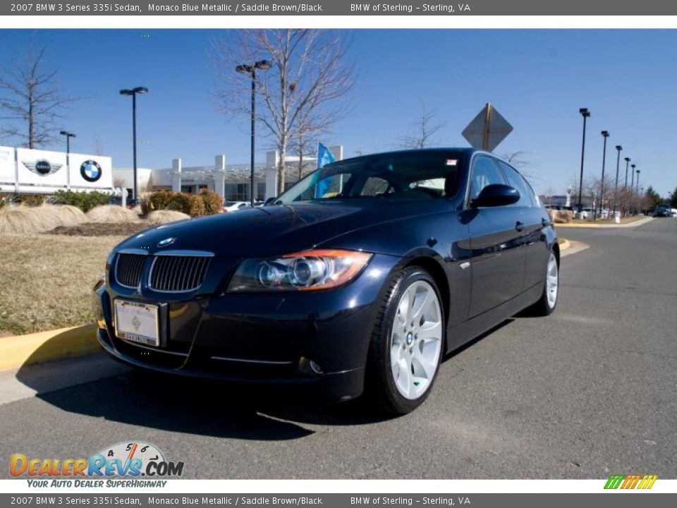 2007 BMW 3 Series 335i Sedan Monaco Blue Metallic / Saddle Brown/Black Photo #2