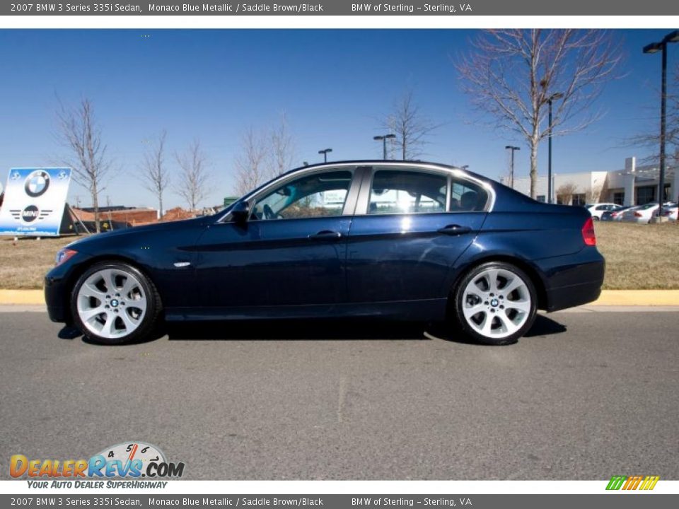 2007 BMW 3 Series 335i Sedan Monaco Blue Metallic / Saddle Brown/Black Photo #3
