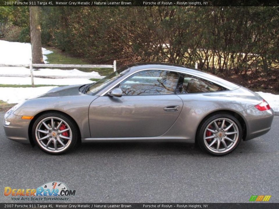 2007 Porsche 911 Targa 4S Meteor Grey Metallic / Natural Leather Brown Photo #3
