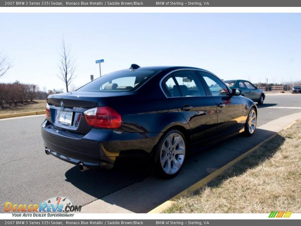2007 BMW 3 Series 335i Sedan Monaco Blue Metallic / Saddle Brown/Black Photo #6