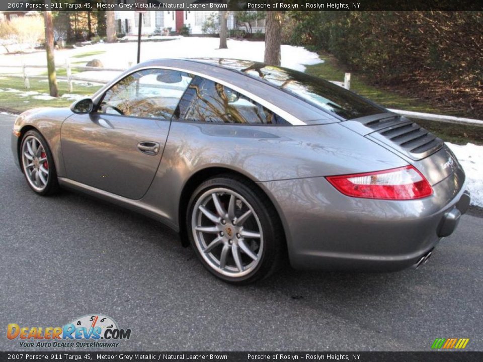 2007 Porsche 911 Targa 4S Meteor Grey Metallic / Natural Leather Brown Photo #4