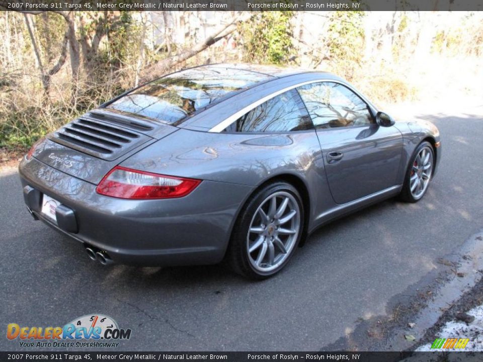 2007 Porsche 911 Targa 4S Meteor Grey Metallic / Natural Leather Brown Photo #6