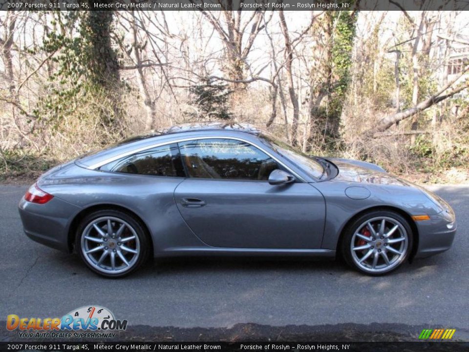 2007 Porsche 911 Targa 4S Meteor Grey Metallic / Natural Leather Brown Photo #7
