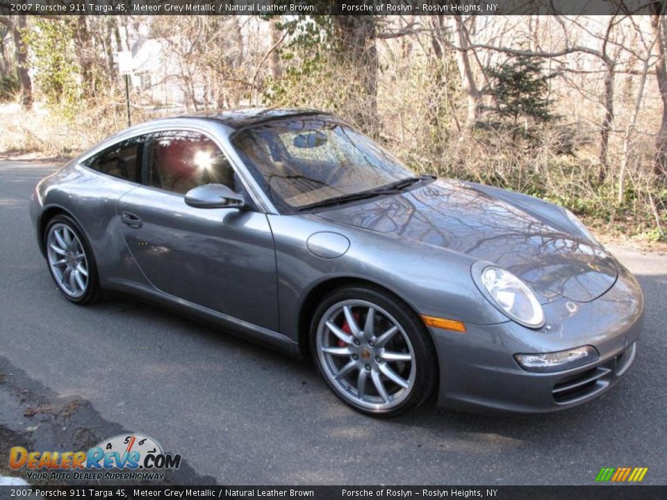 2007 Porsche 911 Targa 4S Meteor Grey Metallic / Natural Leather Brown Photo #8