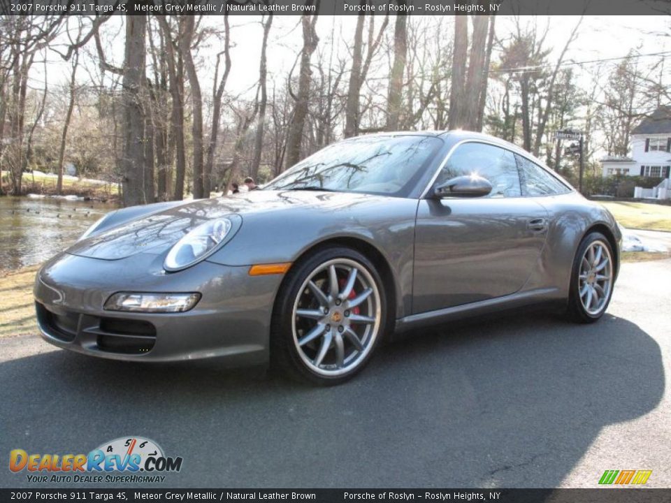 2007 Porsche 911 Targa 4S Meteor Grey Metallic / Natural Leather Brown Photo #9
