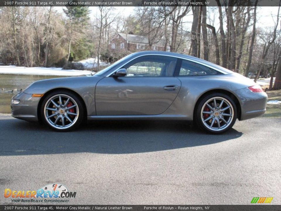 2007 Porsche 911 Targa 4S Meteor Grey Metallic / Natural Leather Brown Photo #10