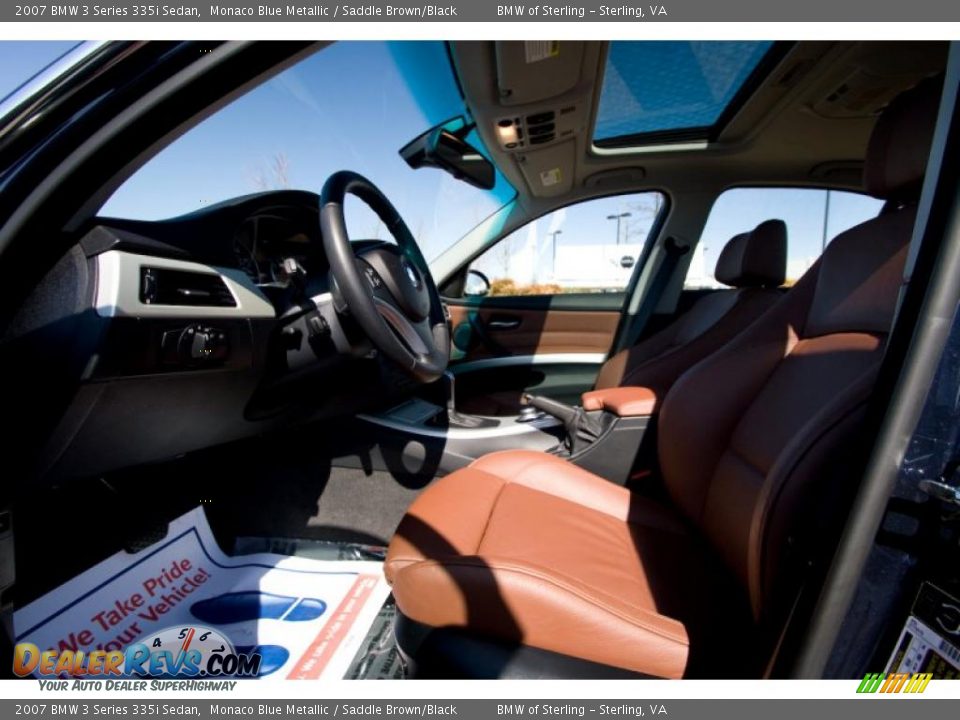 2007 BMW 3 Series 335i Sedan Monaco Blue Metallic / Saddle Brown/Black Photo #13