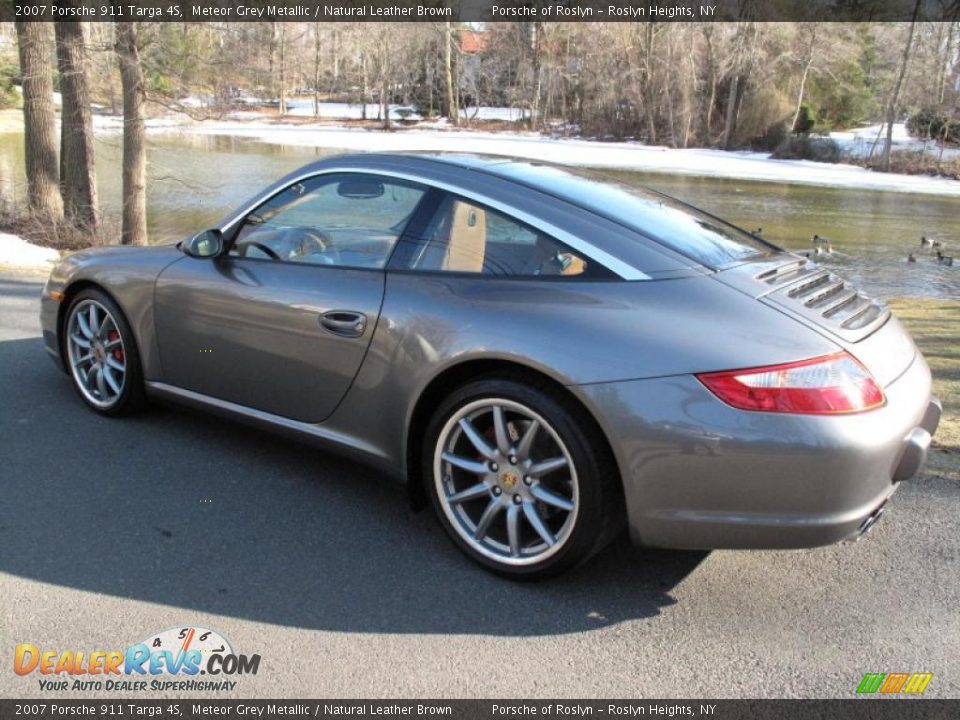 2007 Porsche 911 Targa 4S Meteor Grey Metallic / Natural Leather Brown Photo #11