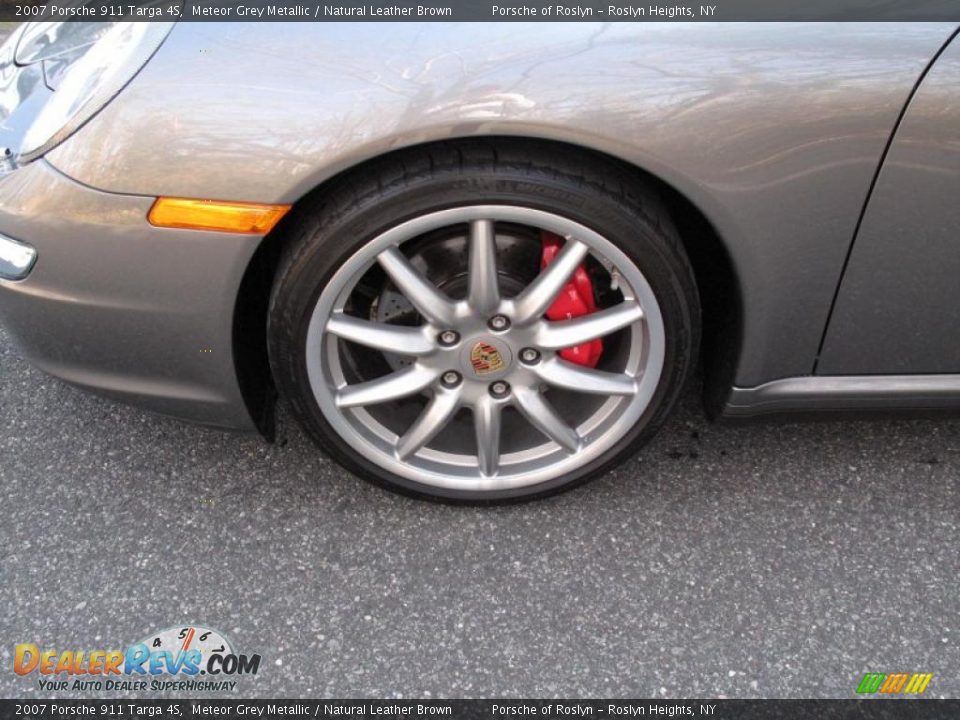 2007 Porsche 911 Targa 4S Meteor Grey Metallic / Natural Leather Brown Photo #12