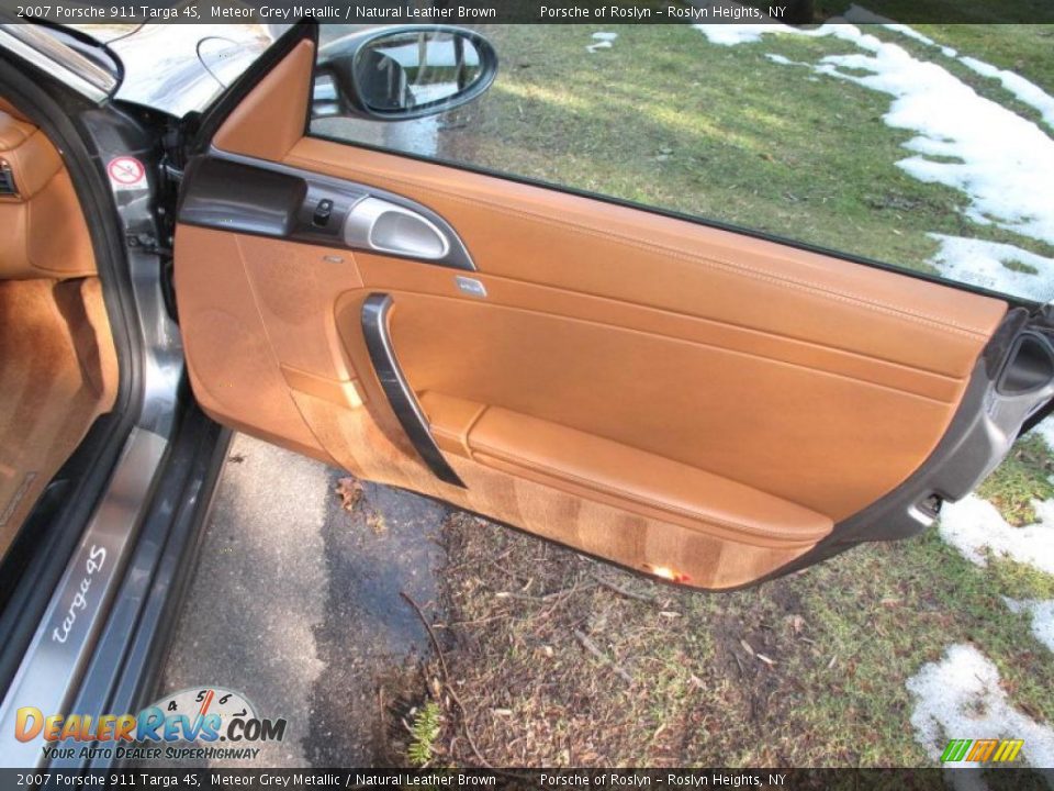 2007 Porsche 911 Targa 4S Meteor Grey Metallic / Natural Leather Brown Photo #15