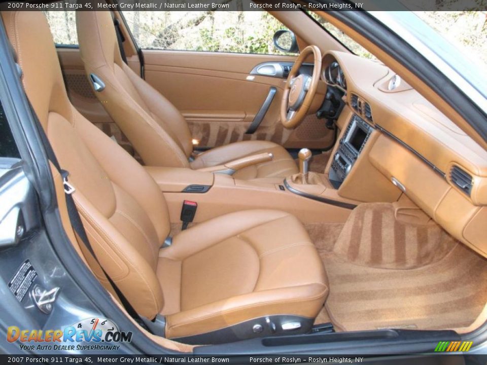 2007 Porsche 911 Targa 4S Meteor Grey Metallic / Natural Leather Brown Photo #16