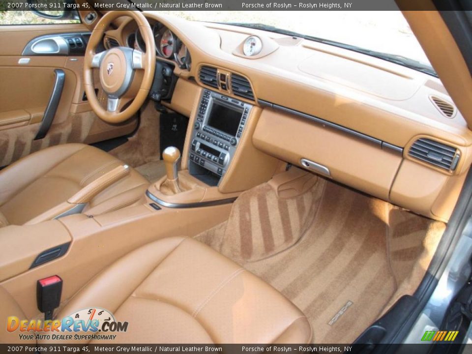 2007 Porsche 911 Targa 4S Meteor Grey Metallic / Natural Leather Brown Photo #18