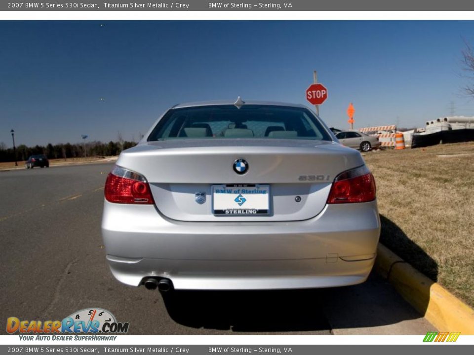 2007 BMW 5 Series 530i Sedan Titanium Silver Metallic / Grey Photo #5