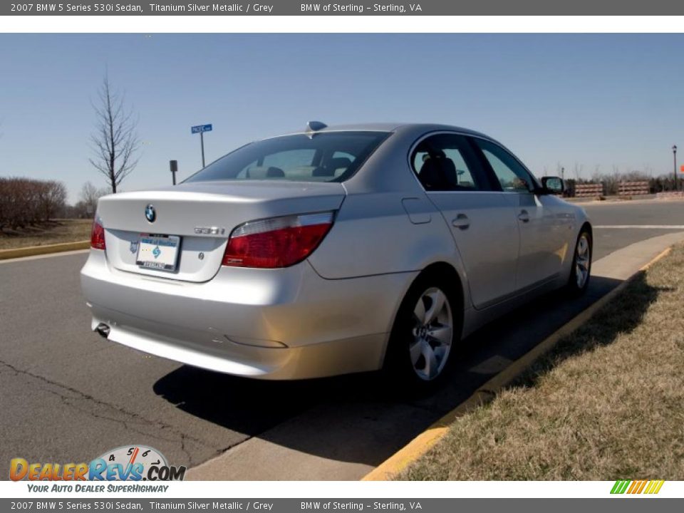 2007 BMW 5 Series 530i Sedan Titanium Silver Metallic / Grey Photo #6