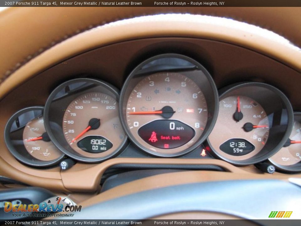 2007 Porsche 911 Targa 4S Meteor Grey Metallic / Natural Leather Brown Photo #22