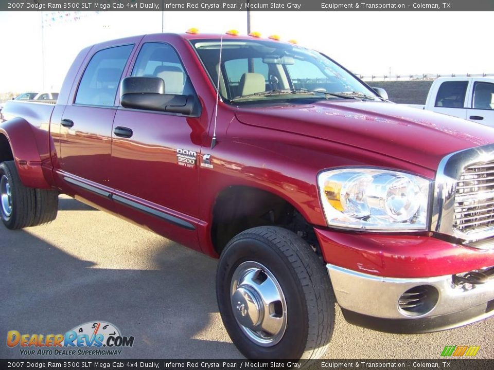 2007 Dodge Ram 3500 SLT Mega Cab 4x4 Dually Inferno Red Crystal Pearl / Medium Slate Gray Photo #2