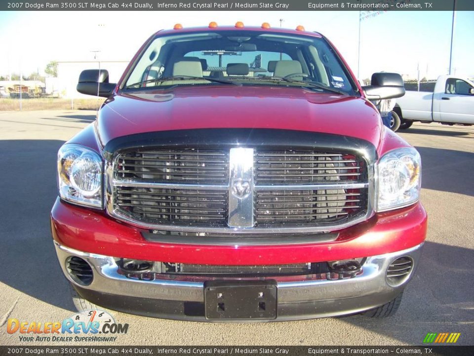 2007 Dodge Ram 3500 SLT Mega Cab 4x4 Dually Inferno Red Crystal Pearl / Medium Slate Gray Photo #3