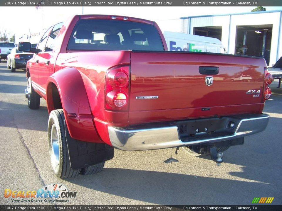 2007 Dodge Ram 3500 SLT Mega Cab 4x4 Dually Inferno Red Crystal Pearl / Medium Slate Gray Photo #7