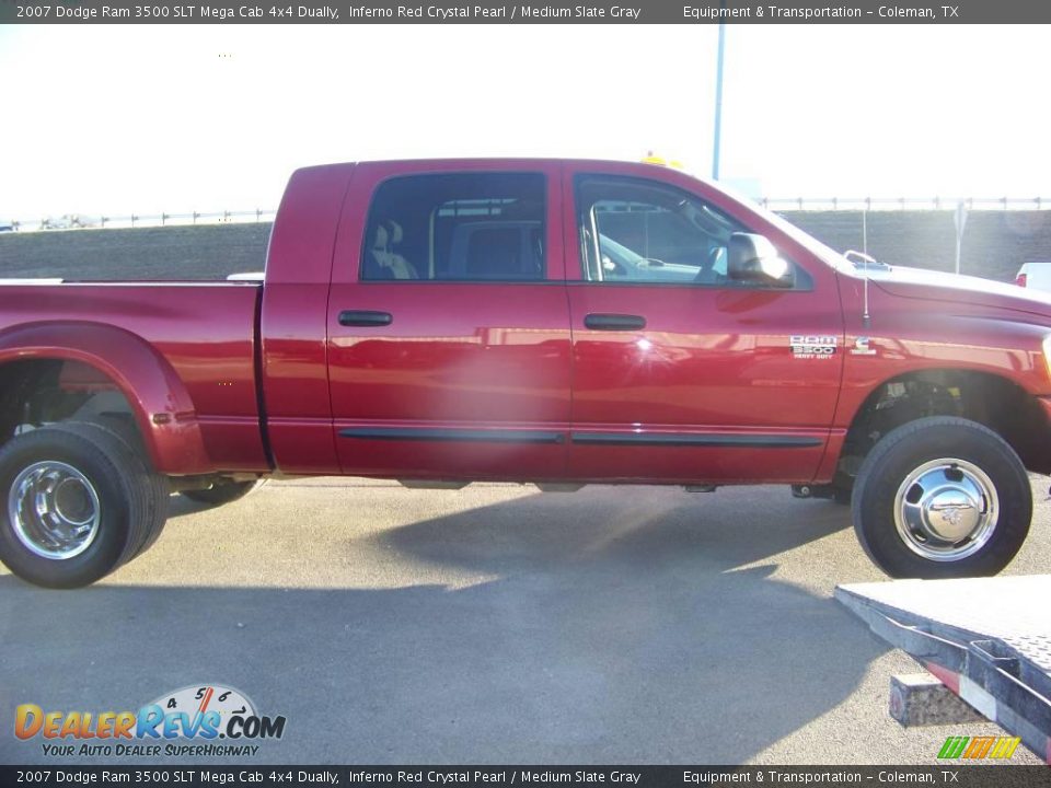 2007 Dodge Ram 3500 SLT Mega Cab 4x4 Dually Inferno Red Crystal Pearl / Medium Slate Gray Photo #8
