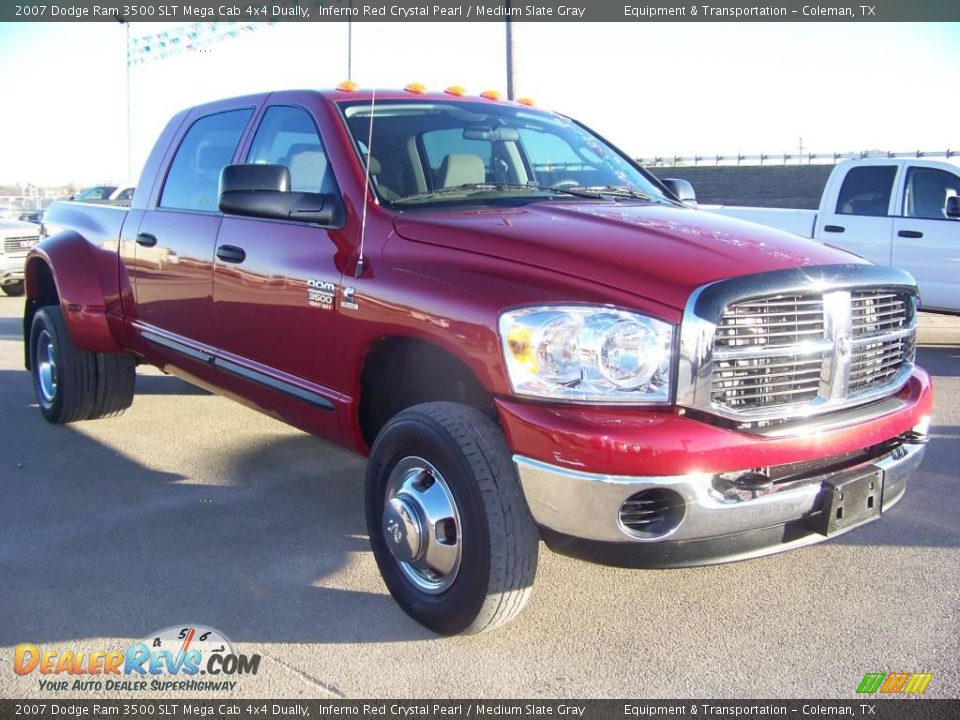 2007 Dodge Ram 3500 SLT Mega Cab 4x4 Dually Inferno Red Crystal Pearl / Medium Slate Gray Photo #9