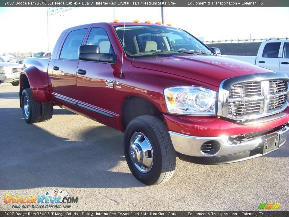 2007 Dodge Ram 3500 SLT Mega Cab 4x4 Dually Inferno Red Crystal Pearl / Medium Slate Gray Photo #10