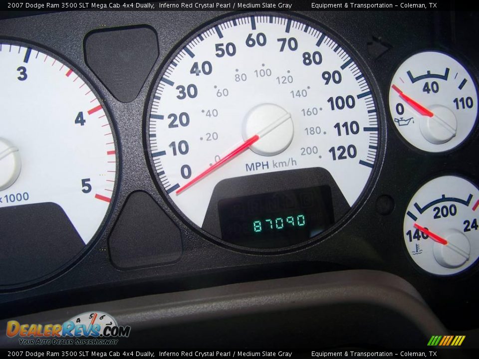 2007 Dodge Ram 3500 SLT Mega Cab 4x4 Dually Inferno Red Crystal Pearl / Medium Slate Gray Photo #14