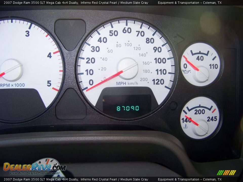 2007 Dodge Ram 3500 SLT Mega Cab 4x4 Dually Inferno Red Crystal Pearl / Medium Slate Gray Photo #16