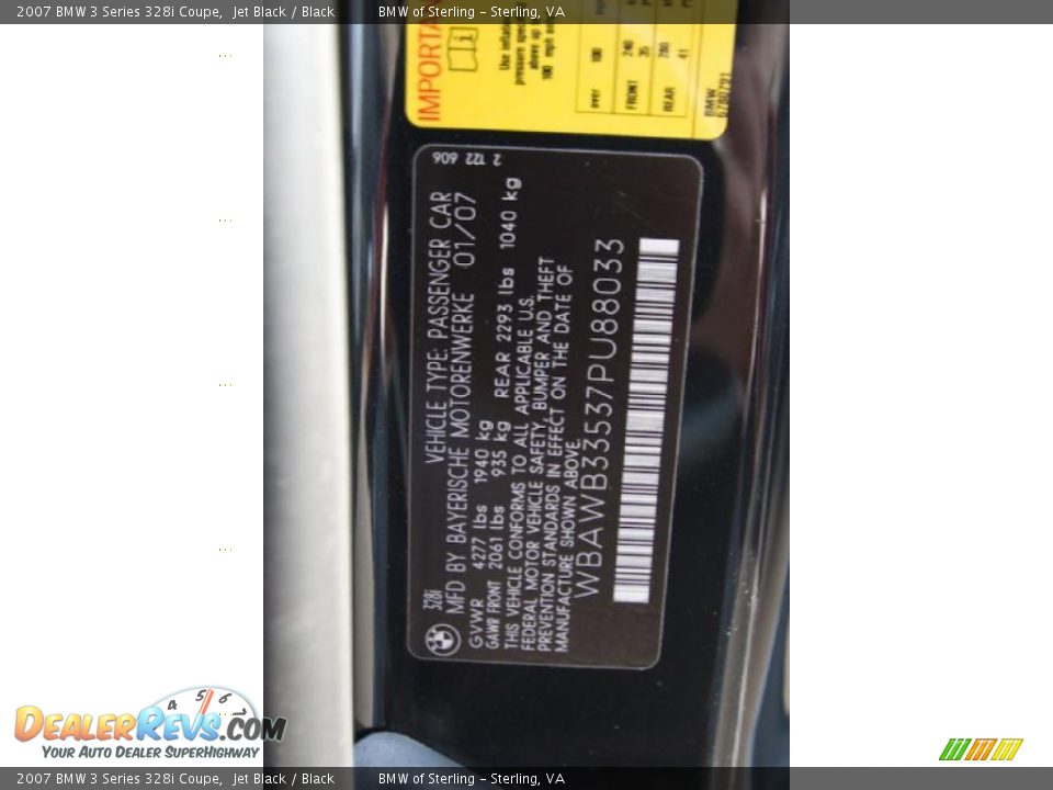 2007 BMW 3 Series 328i Coupe Jet Black / Black Photo #15
