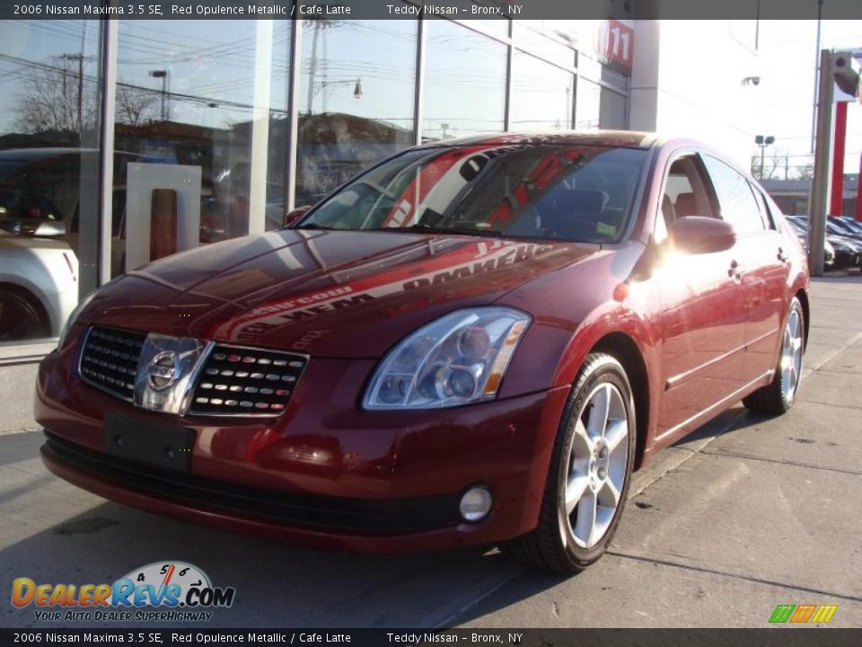 2006 Nissan Maxima 3.5 SE Red Opulence Metallic / Cafe Latte Photo #3