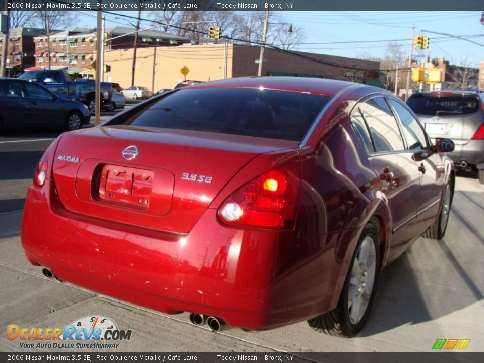 2006 Nissan Maxima 3.5 SE Red Opulence Metallic / Cafe Latte Photo #4