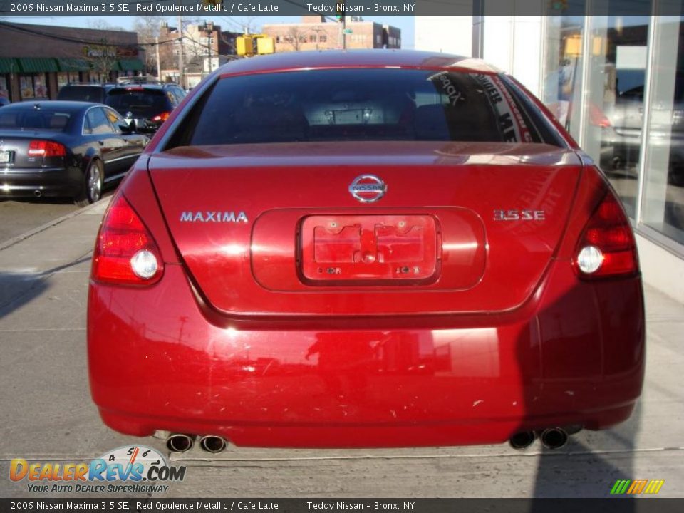 2006 Nissan Maxima 3.5 SE Red Opulence Metallic / Cafe Latte Photo #5