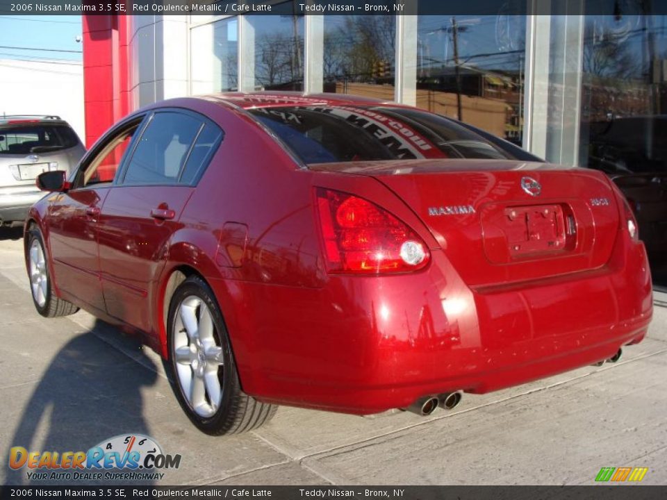 2006 Nissan Maxima 3.5 SE Red Opulence Metallic / Cafe Latte Photo #6