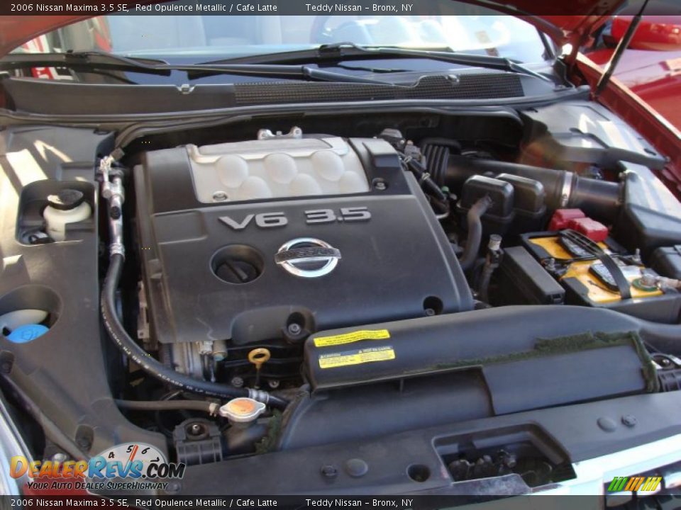 2006 Nissan Maxima 3.5 SE Red Opulence Metallic / Cafe Latte Photo #26