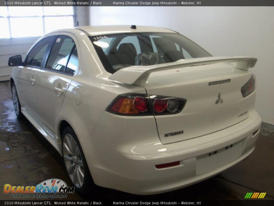 2010 Mitsubishi Lancer GTS Wicked White Metallic / Black Photo #6