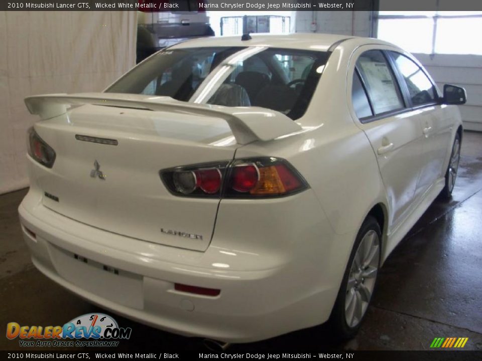 2010 Mitsubishi Lancer GTS Wicked White Metallic / Black Photo #8