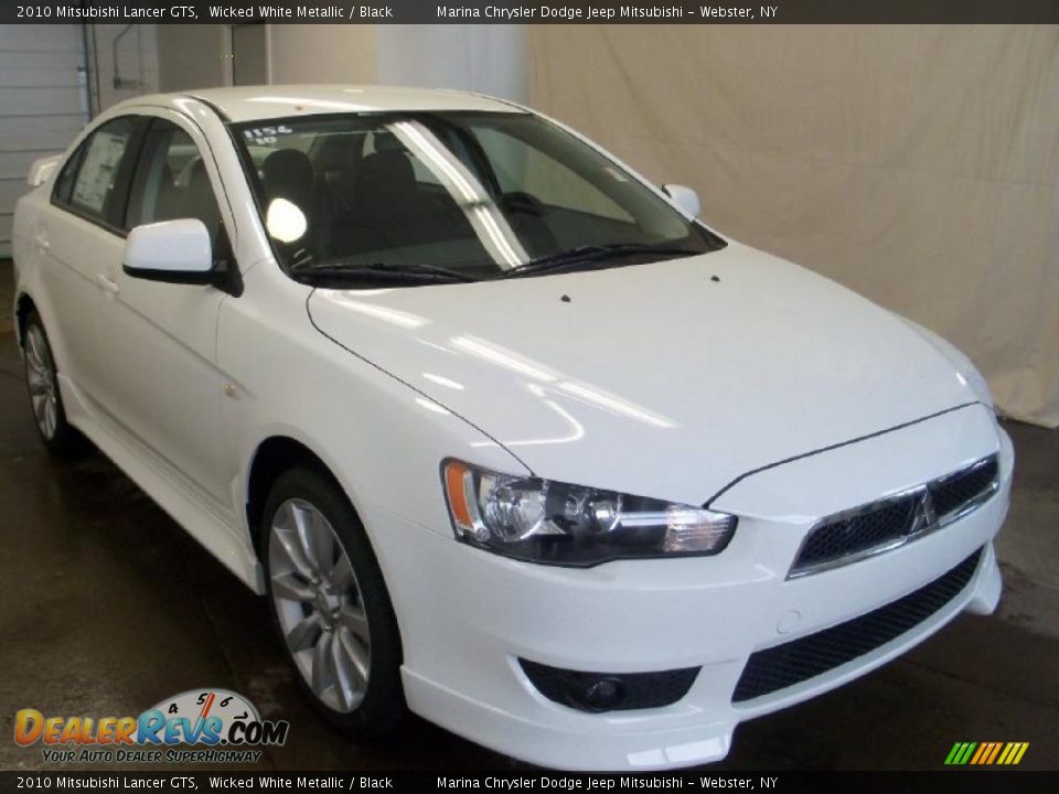 2010 Mitsubishi Lancer GTS Wicked White Metallic / Black Photo #9