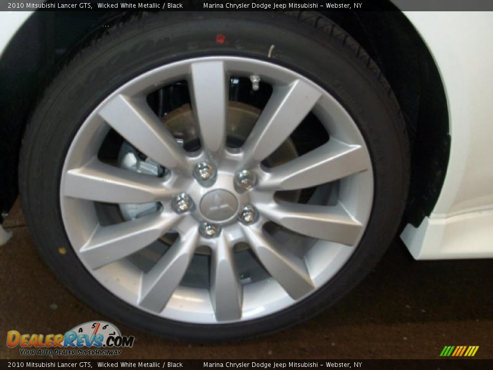 2010 Mitsubishi Lancer GTS Wicked White Metallic / Black Photo #22